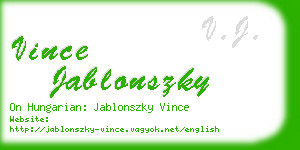 vince jablonszky business card